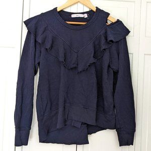 Wilt Navy Sweatshirt with Ruffles, Size S